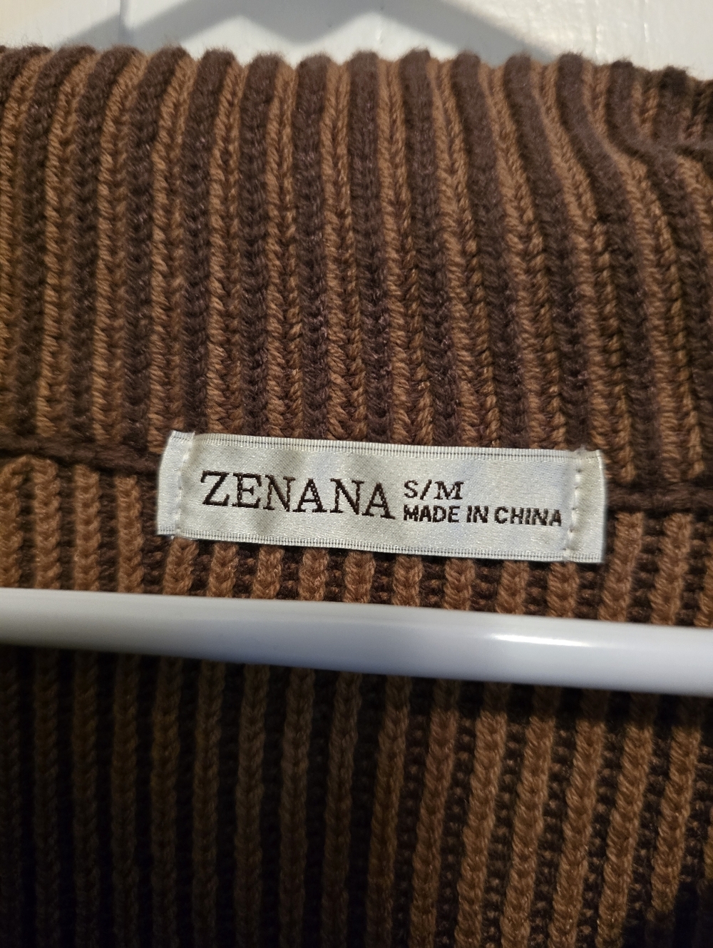 Zenana Ribbed Pullover Sweater - Brown - Picture 2 of 4